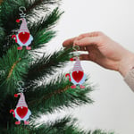 Gnom Noel Cücesi-Beyaz-Çam Ağacı Süsü 3lü