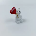 I Love You Balonlu Ayıcık-Beyaz - Teraryum Malzemesi