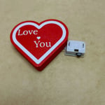 Kalp I love You -  Işıklı Buket Süsü