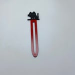 Kara Kedili Kırmızı Çubuklu - Kitap Ayracı