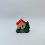Mini Çam Ağaçlı Ev -Kırmızı-Teraryum Malzemesi
