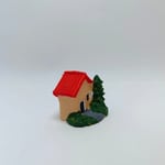Mini Çam Ağaçlı Ev -Kırmızı-Teraryum Malzemesi