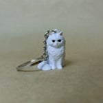 Persian Oturan Kedi- Beyaz - Anahtarlık
