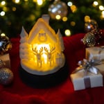 Ren Geyikli Noel Ev-Işıklı-Yılbaşı Dekoru