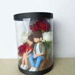 Seni Seviyorum Yazılı -Işıklı -Biblolu Kutu Güller 25cm
