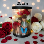 Seni Seviyorum Yazılı -Işıklı -Biblolu Kutu Güller 25cm