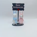 Tavşan çift - Seni Seviyorum - Gri