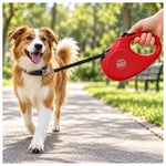 Doggie Master Serisi Otomatik Köpek Gezdirme Tasması Small 15 kg 5 mt Kırmızı