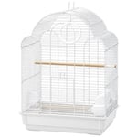 EuroGold Bombeli Çatılı Beyaz Kuş Kafesi 42 x 30 x 56 cm