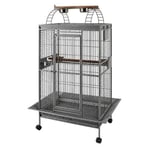 EuroGold Büyük Papağan Kafesi 101 x 76 x 183 cm Koyu Gri 2 Parça
