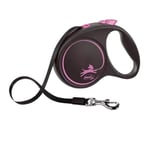 Flexi Black Design Pembe Otomatik Şerit Köpek Tasması Large 5 Metre