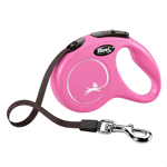 Flexi New Classic Otomatik Şerit Köpek Gezdirme Kayışı 5 m S Pembe