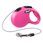 Flexi New Classic XS Pembe İp Tipi Otomatik Kedi ve Köpek Gezdirme Tasması 3 m / 8 kg