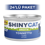 GimCat Shinycat Broth Sos İçinde Ton Balıklı Kedi Konservesi 70 gr 24 Adet