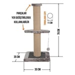 Lotus Tekli Kedi Tırmalama Tahtası No:2 76 cm