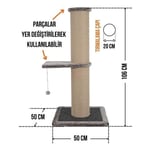 Lotus Tekli Kedi Tırmalama Tahtası No:5 106 cm