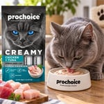 Prochoice Creamy Tavuklu ve Ton Balıklı Kısırlaştırılmış Kedi Krema Ödül Maması 4x15 gr