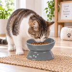 Trixie XXL Yükseltilmiş Seramik Kedi Mama ve Su Kabı 0,35 L 17 cm Gri