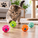 Zampa 4 cm Çıngıraklı Fileli Top Kedi Oyuncağı 4'lü