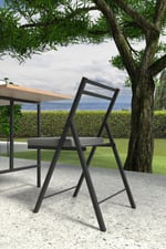 1 Adet Katlanır Metal Sandalye Minderli Bistro Sandalye 2024s