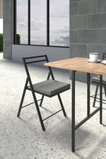 1 Adet Katlanır Metal Sandalye Minderli Bistro Sandalye 2024s