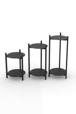 3 BOY METAL TEPSİLİ ÇİÇEKLİK, ÇİÇEK RAFI 1494