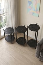3 BOY METAL TEPSİLİ ÇİÇEKLİK, ÇİÇEK RAFI 1494