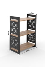 85 CM 3 KATLI ENDÜSTRİYEL KİTAPLIK, KONSOL, ÇİÇEKLİK, ÇOK AMAÇLI RAF 2810