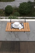 Ahşap Katlanır Balkon Masası