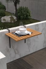 Ahşap Katlanır Balkon Masası