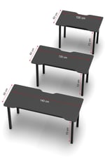 Antrasit Oyun Çalışma Masası 140 cm. Gaming Masa Ofis Masası 7140