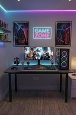 Antrasit Oyun Çalışma Masası 140 cm. Gaming Masa Ofis Masası 7140