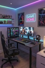 Antrasit Oyun Çalışma Masası 140 cm. Gaming Masa Ofis Masası 7140