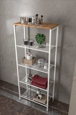 Beyaz 63/30 Çok Amaçlı Raf, Mutfak Rafı , Banyo Düzenleyici Raf 1892b