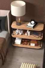 RETODESİGN 3 RAF A.ÇAM *SİYAH  90/40 KONSOL, SEHPA, ÇOK AMAÇLI RAF 1200AS