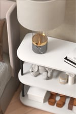 RETODESİGN 3 RAF BEYAZ -SİYAH  90/40 KONSOL, SEHPA, ÇOK AMAÇLI RAF