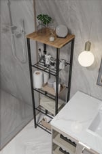RETODESİGN SİYAH 40 CM.ÇOK AMAÇLI RAF, MUTFAK RAFI , BANYO DÜZENLEYİCİ RAF 1893S