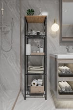 RETODESİGN SİYAH 40 CM.ÇOK AMAÇLI RAF, MUTFAK RAFI , BANYO DÜZENLEYİCİ RAF 1893S