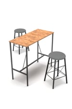 RETODESİGN YUVARLAK TABURELİ BAR TAKIMI 3651A