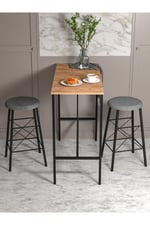 RETODESİGN YUVARLAK TABURELİ BAR TAKIMI 3651A