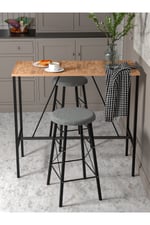 RETODESİGN YUVARLAK TABURELİ BAR TAKIMI 3651A