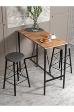 RETODESİGN YUVARLAK TABURELİ BAR TAKIMI 3651A