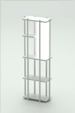 RETOHOME 5 RAFLI LAMBADERLİ KİTAP RAFI.,KİTAPLIKLI LAMBADER BEYAZ