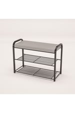 Retohome Askılıklı Metal 3 Katlı Minderli Ayakkabılık Ve Çok Amaçlı Raf 2323