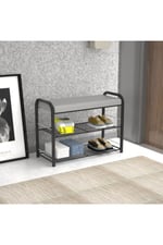 Retohome Metal 3 Katlı Minderli Ayakkabılık Ve Çok Amaçlı Raf 2322