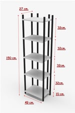 ZEN 5 KATLI BEYAZ KİTAPLIK 6005B