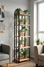 ZEN 5 KATLI ÇAM KİTAPLIK 6005