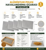 ALÜMİNYUM POLEN HAVALANDIRMA IZGARASI 17 × 27 CM (5 ADET) - YT00025