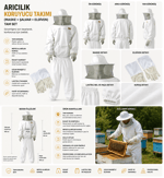 ARICILIK KORUYUCU TAKIMI (MASKE + ŞALVAR + ELDİVEN) TAM SET - YT11245