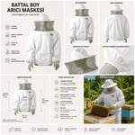 BATTAL BOY ARICI MASKESİ BEYAZ KORUYUCU ARICI GÖMLEĞİ - YT01522